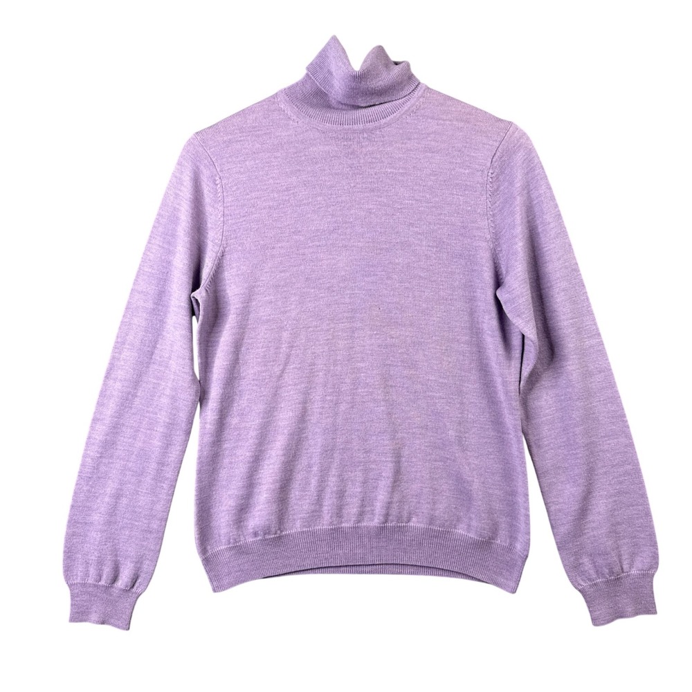 Brooks Brothers 346 Women Lavender Purple 100% Merino Wool Turtleneck Sweater M‎